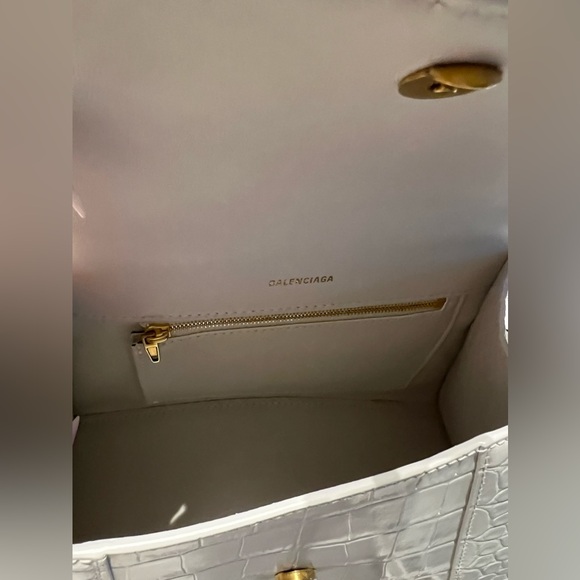 Balenciaga Hourglass Small Croc-Embossed Top-Handle Bag - Picture 11 of 11